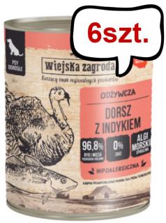 Wiejska Zagroda Dorsz z indykiem Mokra Karma dla psa op. 800g Pakiet 6szt.