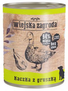 Wiejska Zagroda Kaczka z gruszką Mokra Karma dla psa op. 800g