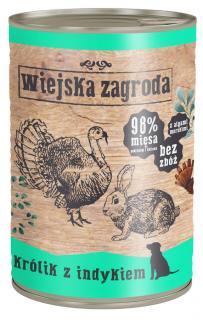 Wiejska Zagroda Królik z indykiem Mokra Karma dla psa op. 400g