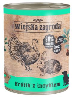 Wiejska Zagroda Królik z indykiem Mokra Karma dla psa op. 800g