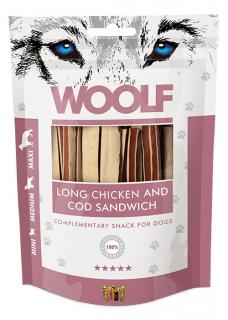 Woolf Przysmak Long Chicken and Cod Sandwich dla psa op. 100g [Data ważności: 29.07.2025]