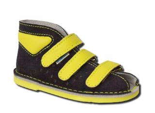 Adamki profilaktyczne buty wzór 016NF-5 granat/ żółty lico