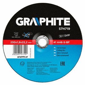 Graphite Tarcza tnąca do metalu 230 x 1.9 x 22.2 mm, 41 A46-S-BF