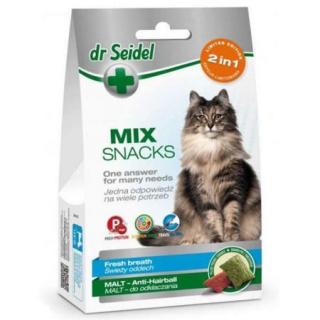 [W] DR SEIDEL Smakołyki Dr Seidla dla kotów mix 2 w 1 na świeży oddech  malt 60 g