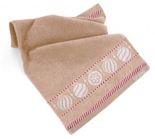 Ręcznik 30X50 BEŻOWY XMAS MESS bombki  Greno