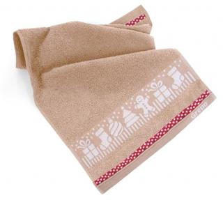 Ręcznik 30X50 beżowy XMAS MESS ciastek   Greno