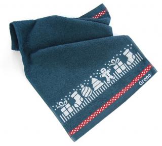 Ręcznik 30X50 zielony XMAS MESS ciastek   Greno