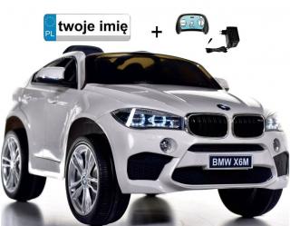 Auto na akumulator BMW X6M Biały 2x45W + SKÓRA + MP3 + ŚWIATŁA LED