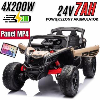 Auto Na Akumulator Buggy Can-am MAVERICK 4x200W 24V DK-CA003 Khaki + PANEL MP4