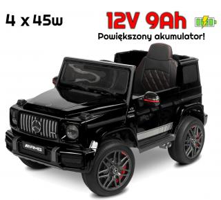 Auto na akumulator Mercedes G63 4x4 Lakierowany Czarny + POWIĘKSZONY AKUMULATOR 12V9Ah