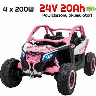 Pojazd Buggy CAN-AM Maverick Turbo RR 4x200W 2x24V10Ah Różowy