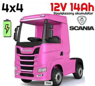 Pojazd TIR Ciężarówka Scania R-SERIE 24V 2x200W Różowa