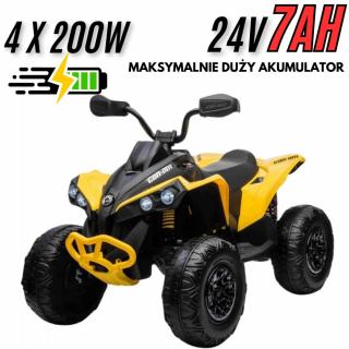 Quad CAN-AM 4x200W 24V Na Akumulator DK-CA002 żółty