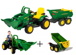 ZESTAW John DEERE koparka + przyczepka dwuosiowa HALF PIPE