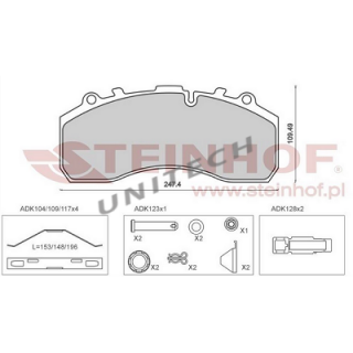 SM448-Z Klocki hamulcowe Iveco Mercedes Scania BPW Bowa Auwarter