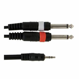 Kabel GEWA 1xJack 3,5mm S. - 2xJack 6,3mm M. 1,5m