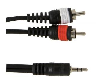 Kabel GEWA 2xCinch - 1xJack 3,5mm S. 3m czarny