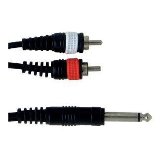 Kabel GEWA 2xCinch - 1xJack 6,3mm M. 3m czarny