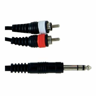 Kabel GEWA 2xCinch-1xJack 6,3mm Stereo 1,5m czarny