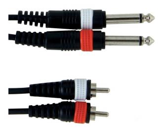 Kabel GEWA 2xCinch - 2xJack 6,3mm M. 1,5m czarny