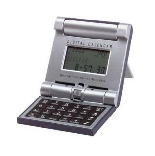 Kalkulator podróżny z kalendarzem i alarmem