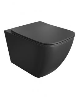 Czarna Miska WC wisząca z deską - Lavita Onil Black - Zapytaj o rabat!