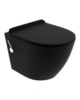 Lavita Salto BLACK - czarna miska WC wisząca z funkcją bidetu + deska