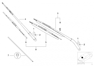 Kpl. gumek wycieraczek BMW X5 E53