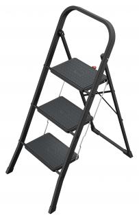 Schodki składane stalowe HAILO K44 StandardLine Black 3 st (wys. rob. 2,45m)