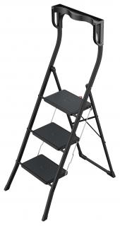 Schodki składane stalowe HAILO K77 ComfortLine Black 3 st (wys. rob. 2,70m)