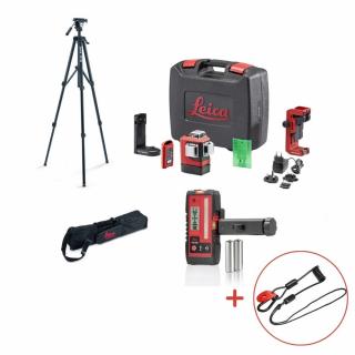 Zielony laser 3-płaszczyznowy Leica Lino L6G + statyw, detektor