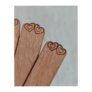 Knoty drewniane zaokrąglone walentynkowe grawer serduszka
