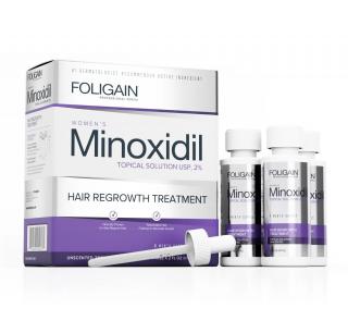 Foligain P2 2% Minoxidil dla kobiet przeciw wypadającym włosom 3x60ml