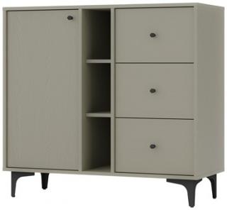 meble TOKYO 824 komoda z szufladami do salonu na nóżkach eukaliptus N1