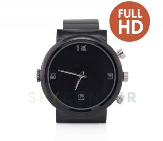Kamera Full HD zegarek na rękę z czarną metalową bransoletą (Wzór 442)