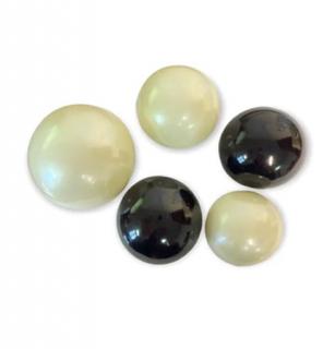 Kule żelatynowe perłowe biało - czarne zestaw 5 sz