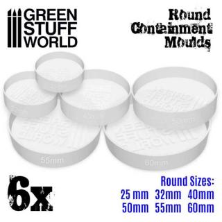 6x Translucent white Containment Moulds for Bases