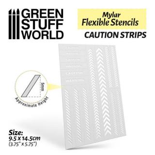 Mylar Flexible Stencils - Caution Strips (5mm~)