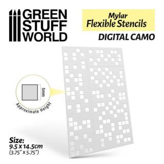 Mylar Flexible Stencils - DIGITAL CAMO (5mm)