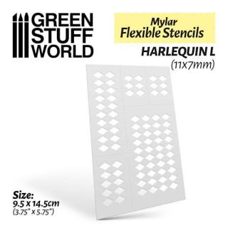 Mylar Flexible Stencils - HARLEQUIN L (11x7mm)