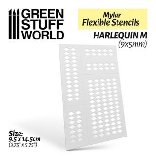 Mylar Flexible Stencils - HARLEQUIN M (9x5mm)