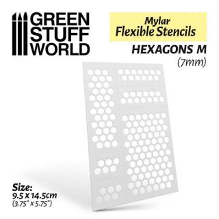 Mylar Flexible Stencils - HEXAGONS M (7mm)