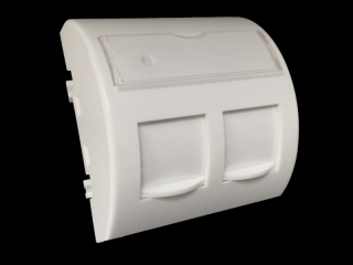 Adapter 45x45 2xRJ45 z klapkami przeciwkurzowymi  ALANTEC