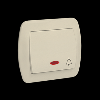 AKORD przycisk dzwonek z podświetleniem beżowy