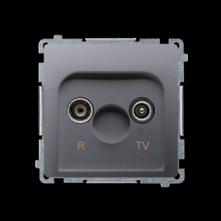 BASIC MOD.Gniazdo antenowe RTV końcowe (moduł), separowane, tłum.sprzęż.RTV 1.0dB; inox (met.)