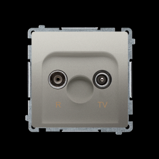 BASIC MOD.Gniazdo antenowe RTV końcowe (moduł), separowane, tłum.sprzęż.RTV 1.0dB; kol. satyna (met.)