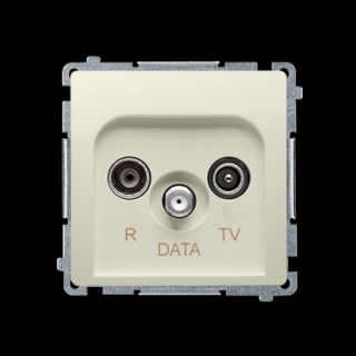 BASIC MODUŁ Gniazdo antenowe R-TV-DATA tłum.:10dB, zakres częstotliwości 5-862 MHz, beżowy [10]