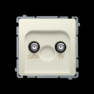 BASIC MODUŁ Gniazdo antenowe TV-DATA tłum.:5dB, zakres częstotliwości 5-1000 MHz, beżowy [10]