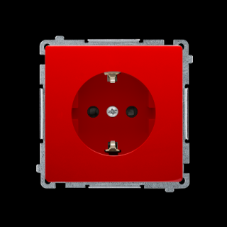 BASIC MODUŁ Gniazdo pojedyńcze typu schuko z przeslonami torów prądowych, czerwony [10]