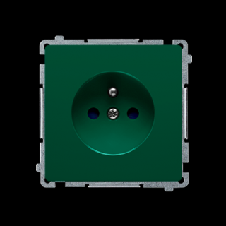 BASIC MODUŁ Gniazdo pojedyncze z uziemieniem 2P+Z z przesłonami torów prądowych, zaciski śrubowe, zielony [10]